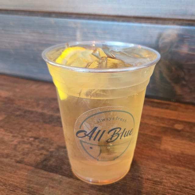 Unsweetened iced green tea.